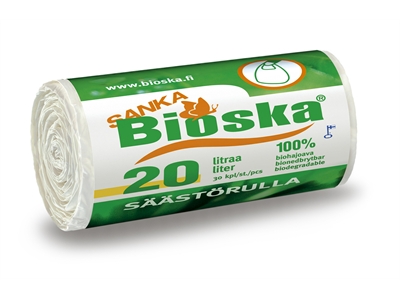 Jätepussi Bioska sanka 20 l/30kpl - Jätepussit- ja säkit - 264034 - 1