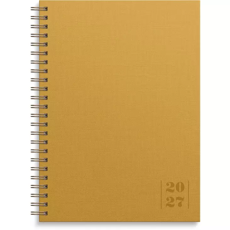 Kalenteri 2027 Business Textile sinapinkeltainen - Pöytäkalenterit - 10144 - 1