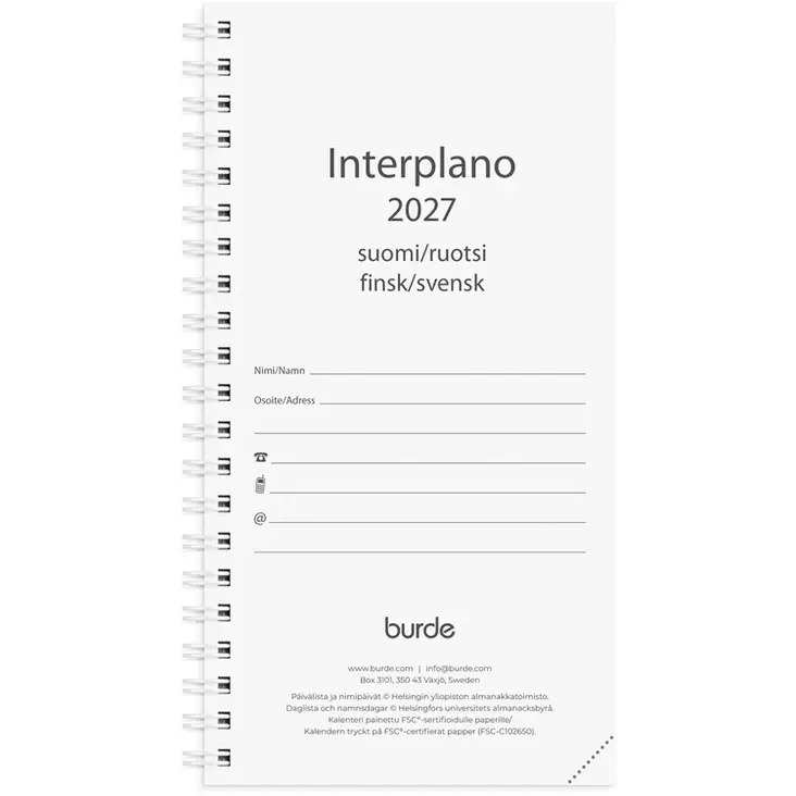 Kalenteri 2027 Interplano vuosipaketti - Taskukalenterit - 10114 - 1