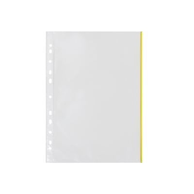 Kansiotasku Q-Connect A4 PP70 LS keltainen reuna/100 - Kansiotaskut - 204144 - 1