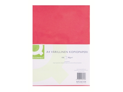 Kopiopaperi O-Connect A4 80g punainen/100 arkkia - Värilliset tulostuspaperit - 235134 - 1
