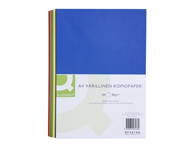 Kopiopaperi Q-Connect A4 80g värilajitelma tumma/200 arkki - Värilliset tulostuspaperit - 235384 - 1