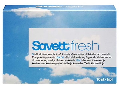 Kosteuspyyhe Savett Fresh 10kpl/pkt - Henkilöhygienia, ihon hoitotuotteet - 206084 - 1