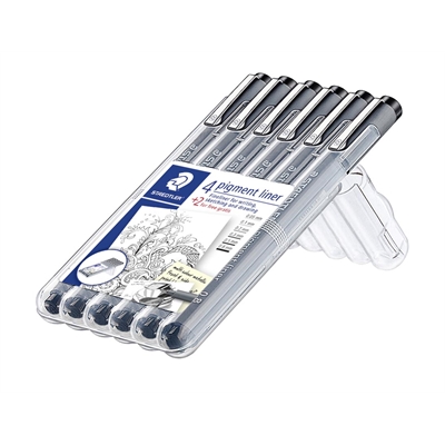 Kuitukärkikynä Staedtler Pigment liner 308 6 leveyttä - Merkkauskynät, -tussit - 302194 - 2