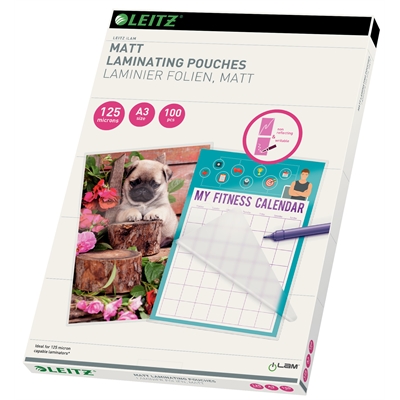 Laminointitasku Leitz A3 125mic/100 matta - Kuumalaminointitaskut - 299444 - 2