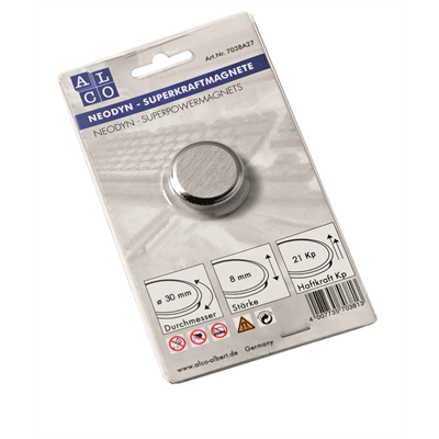 Lasitaulumagneetti Super Power 30mm hopea - Taulutarvikkeet - 500374 - 1