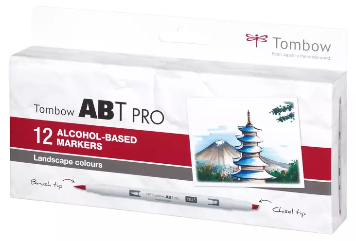 Marker alcohol ABT PRO Dual Brush 12P-4 Lndscape (12) - Taidekynät - TOM17204 - 1