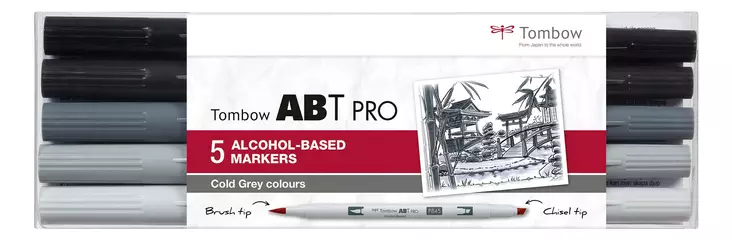Marker alcohol ABT PRO Dual Brush 5P-4 Cold grey (5) - Taidekynät - TOM17214 - 1