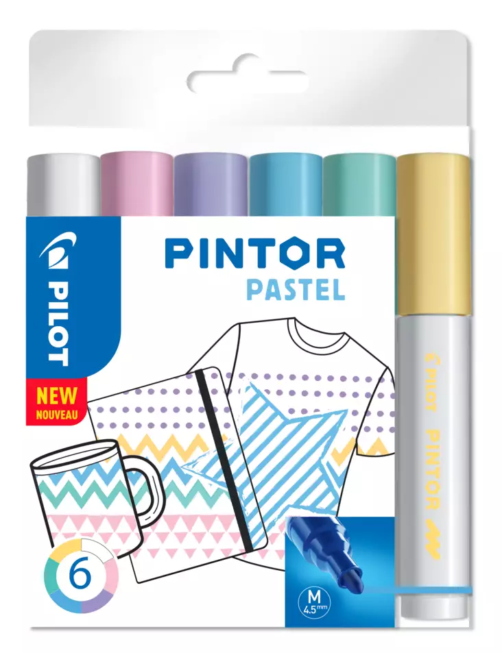 Marker Pintor Medium Pastel Mix (6) - Merkkauskynät, -tussit - PLT517474 - 1