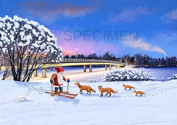 Pikisaaren silta joulukortti omilla tiedoilla - Joulukortit - OULU4 - 1