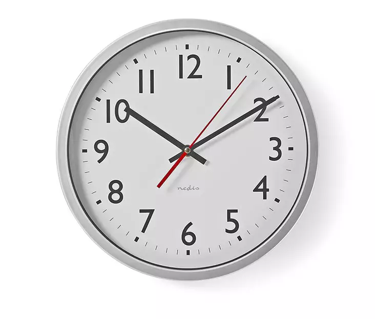 Seinäkello Nedis 30cm valkoinen/hopea - Kellot - 95154 - 1