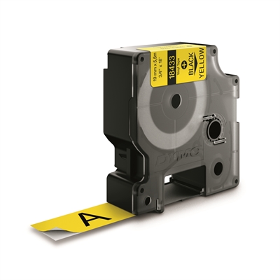 Tarrakasetti Dymo Rhinopro 18433 vinyyli 19 mm keltainen - Dymo tarrakirjoittimet ja tarrateipit - 254204 - 1