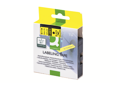 Tarrakasetti Q-Connect 40918 9mm kelt/musta - Dymo tarrakirjoittimet ja tarrateipit - 254234 - 1
