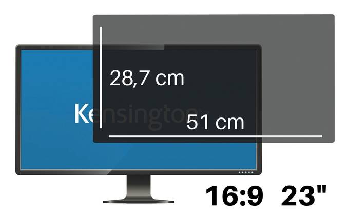 Tietoturvasuoja Kensington 2-way 23" Wide 16:9 - Häikäisy- ja tietoturvasuojat - 393044 - 2