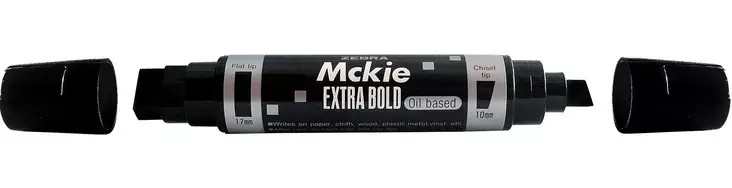 Zebra McKie kaksikärkinen permanent viisto 10-17/3-8mm musta - Merkkauskynät, -tussit - 54634 - 3