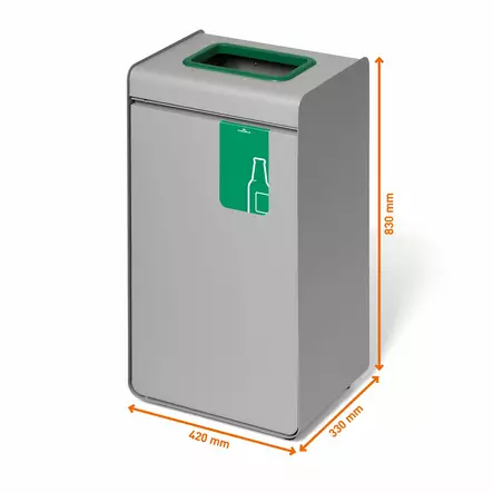 DURASORT® 55L kierrätettävien materiaalien keräysastia vihreä lasille - Paperikorit, roskakorit - 321405 - 2