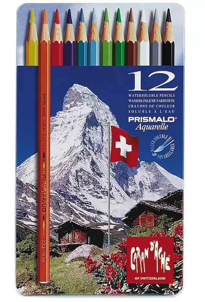 Akvarellikynä CARAN DACHE Prismalo 12vär - Taidekynät - 52765 - 1