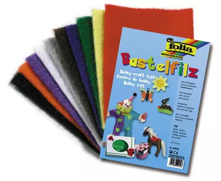 Askarteluhuopa 20x30cm/10 väriä - Askartelutarvikkeet - 53265 - 1