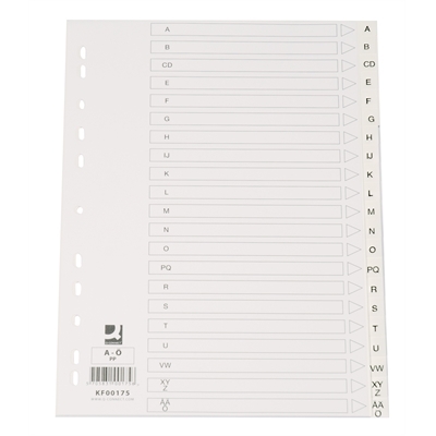 Hakemisto Q-ConnectA4 A-Ö PP valkoinen - Hakemistot, rekisterit - 218005 - 1