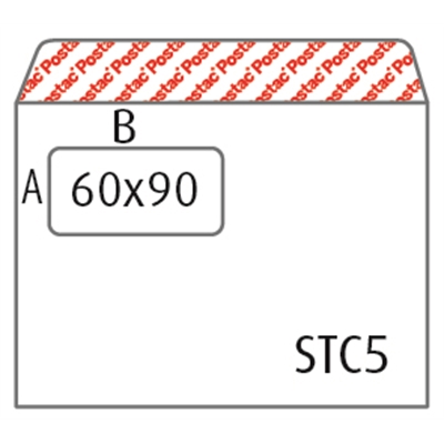 Isoikkunakuori C5 Postac STRH 60x90 valkoinen/1000 - Kirjekuoret - 240165 - 1