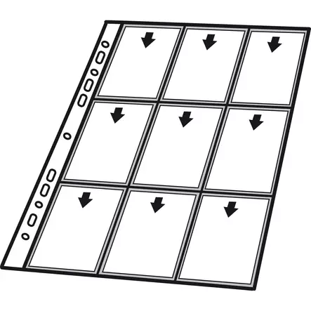 Keräilykorttitasku 7X9cm A4 PP 18 kortille , 10 kpl per pussi - Kansiotaskut - 24325 - 1