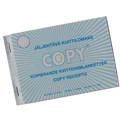 Kuittilomake 600L A6 vaaka/50+50 suomi / ruotsi / englanti - Kirjoituspaperit ja lomakkeet, kortistot - 214285 - 2