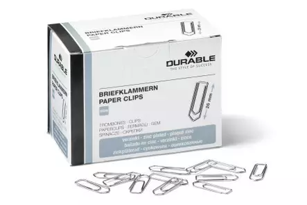 Paperiliitin 26mm sinkki 1000kpl - Paperiliittimet,-puristimet,liitinrasiat - DU120725 - 1