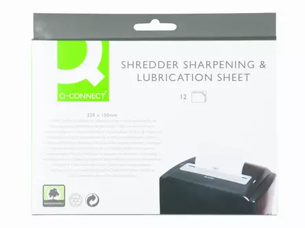 Paperituhoojan terän teroitus- ja voiteluarkki Q-Connect/12 - Paperintuhoojat - 268305 - 1