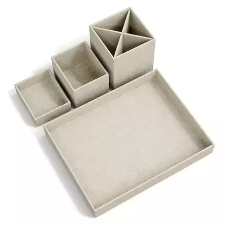 Säilytysrasiat Bigso Lena C55 pellava 4 kpl - Kynätelineet - 454505 - 2