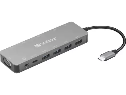 Sandberg USB-C 13-in-1 Travel Dock - Muuntimet ja adapterit - 136-45 - 1