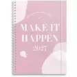 Kalenteri 2027 Make It Happen roosa - Pöytäkalenterit - 10215 - 1