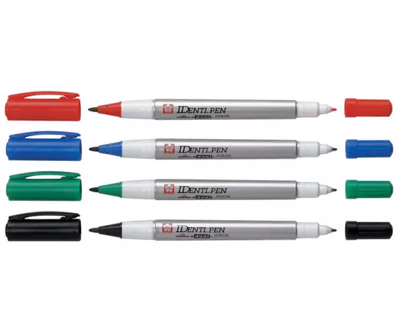 Merkintäkynä Sakura Identi-Pen Dual Marker värilajitelma 4 kpl - Merkkauskynät, -tussit - 42675 - 1