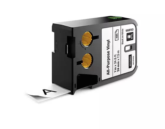 Vinyylitarra DYMO XTL 24 mm x 7,5 m valkoinen/musta - Dymo tarrakirjoittimet ja tarrateipit - 77435 - 1