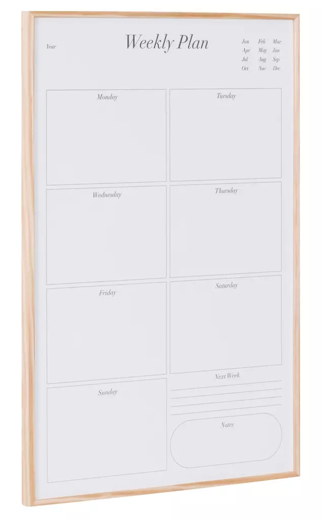 Bi-Office Earth New Basic -magneettinen viikkosuunnittelutaulu 38,5×58,5 cm - Lasi,valko,pellava,korkki,fläppi,-taulut - MM344830115 - 1