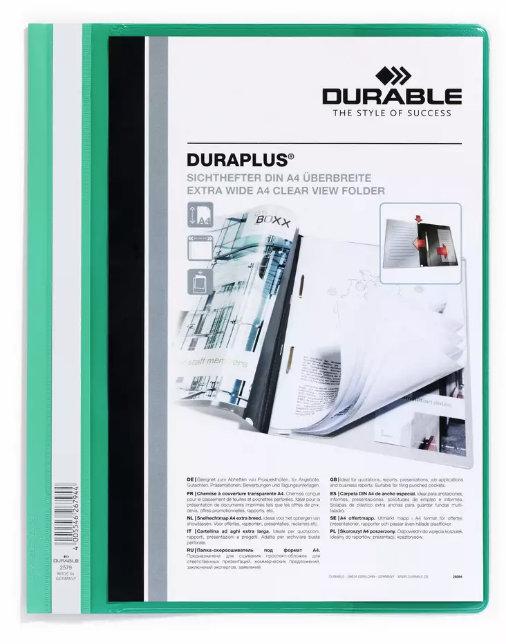 DURABLE DURAPLUS TARJOUSKANSIO VIHREÄ - Kansiot - 257905 - 1