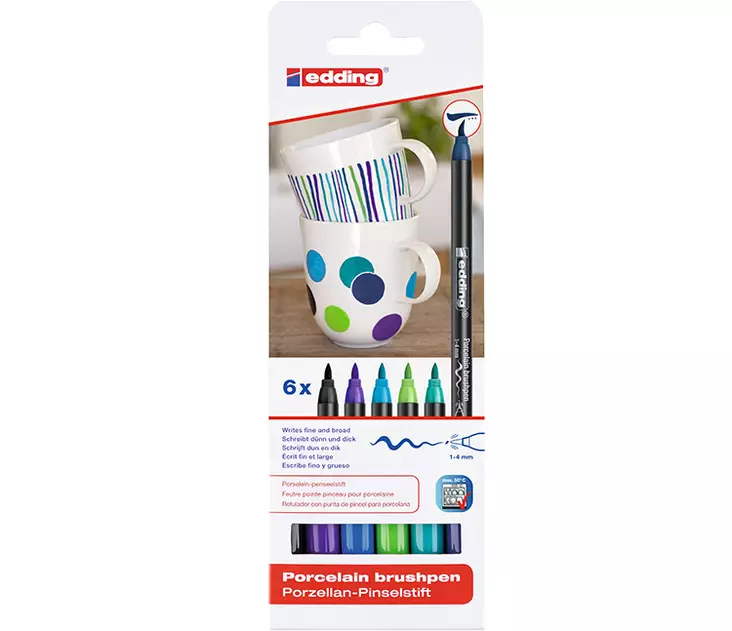 EDDING POSLIINIKYNÄSARJA KYLMÄ /6 - Lasitaulutussit, liidut - 75885 - 1