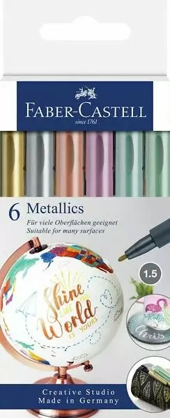 Faber-Castell Merkintäkynä metal 6 väriä - Merkkauskynät, -tussit - 1056095 - 1