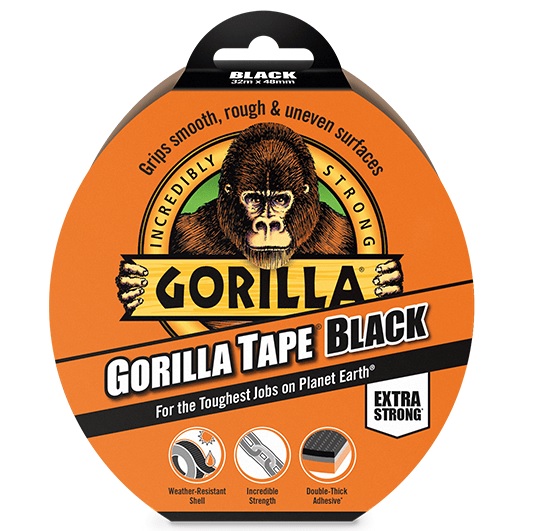 Gorilla teippi 48mm x 32m musta/6rl/pkt - Pakkaus-, ilmastointiteipit, tarranauhat - 140405 - 2