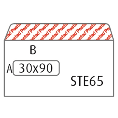 Ikkunakuori E65 Postac STRH 30x90 valkoinen/1000 - Kirjekuoret - 240135 - 2