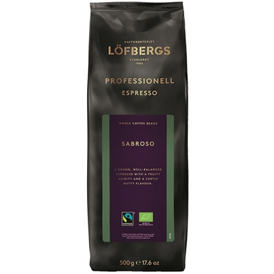 Kahvi Löfbergs Sabroso Espresso luomu RK papu 500g - Kahvit ja suodatinpaperit - 269235 - 2