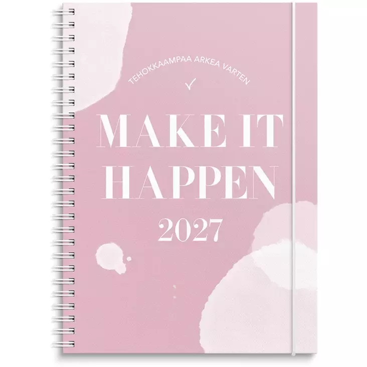 Kalenteri 2027 Make It Happen roosa - Pöytäkalenterit - 10215 - 1