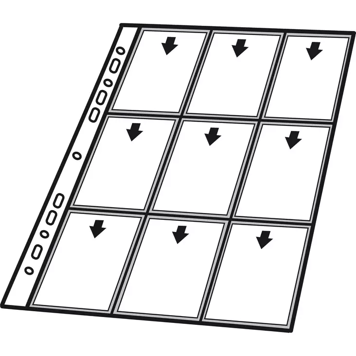 Keräilykorttitasku 7X9cm A4 PP 18 kortille , 10 kpl per pussi - Kansiotaskut - 24325 - 1