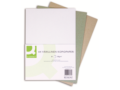 Kopiopaperi Q-Connect A4 100g värilajitelma recycled/30 - Värilliset tulostuspaperit - 235385 - 1
