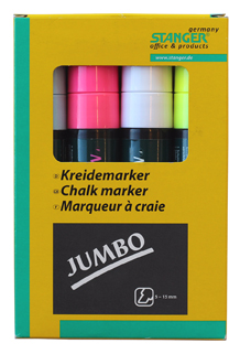 Lasi/liitutussi 4 Jumbo neonvärilajitelma - Lasitaulutussit, liidut - 620075 - 1