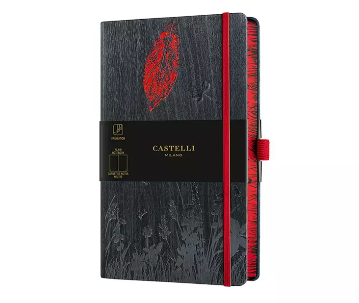 Muistikirja Castelli 13x21cm 224sivua blanko Foresta Leaf - Muisti- ja konttorikirjat - 11645 - 1