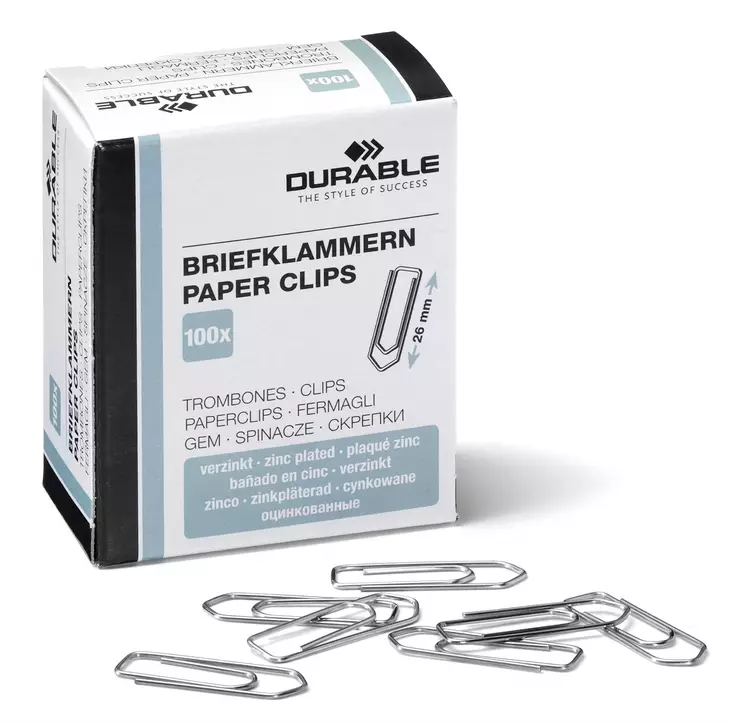 Paperiliitin 26mm sinkki 100kpl - Paperiliittimet,-puristimet,liitinrasiat - DU120625 - 1