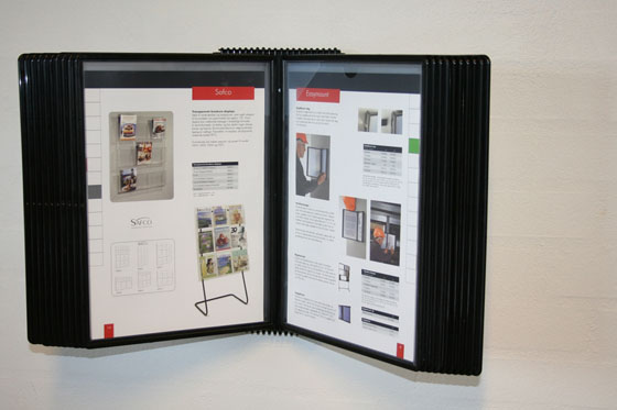 Pikahakuteline seinälle Probeco A4 20 taskulle musta - Selailutelineet, pikahakutelineet - 63105 - 1