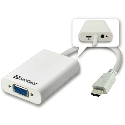 Projektoriadapteri Sandberg HDMI-VGA+audio videomuunnin - HDMI-kaapelit - 393435 - 1