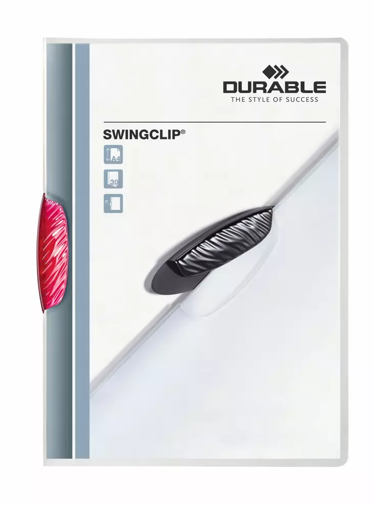 Puristuskansio Durable Swingclip A4 Karmiininpunainen - Kansiot - 226035 - 1