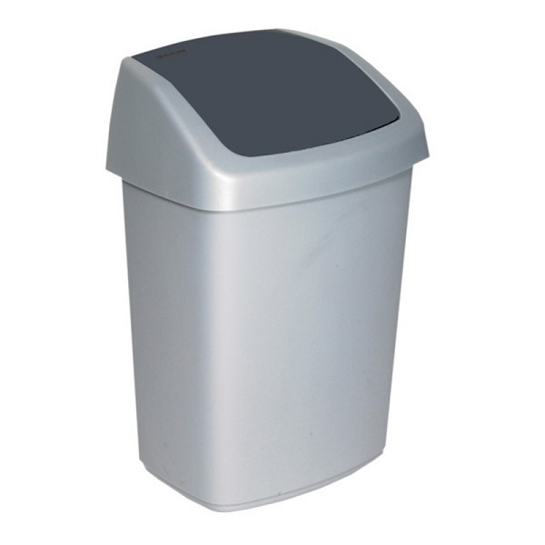 Roskakori heilurikannella 50L-Hopea/tummanharmaa - Työpistetarvikkeet - 161335 - 1